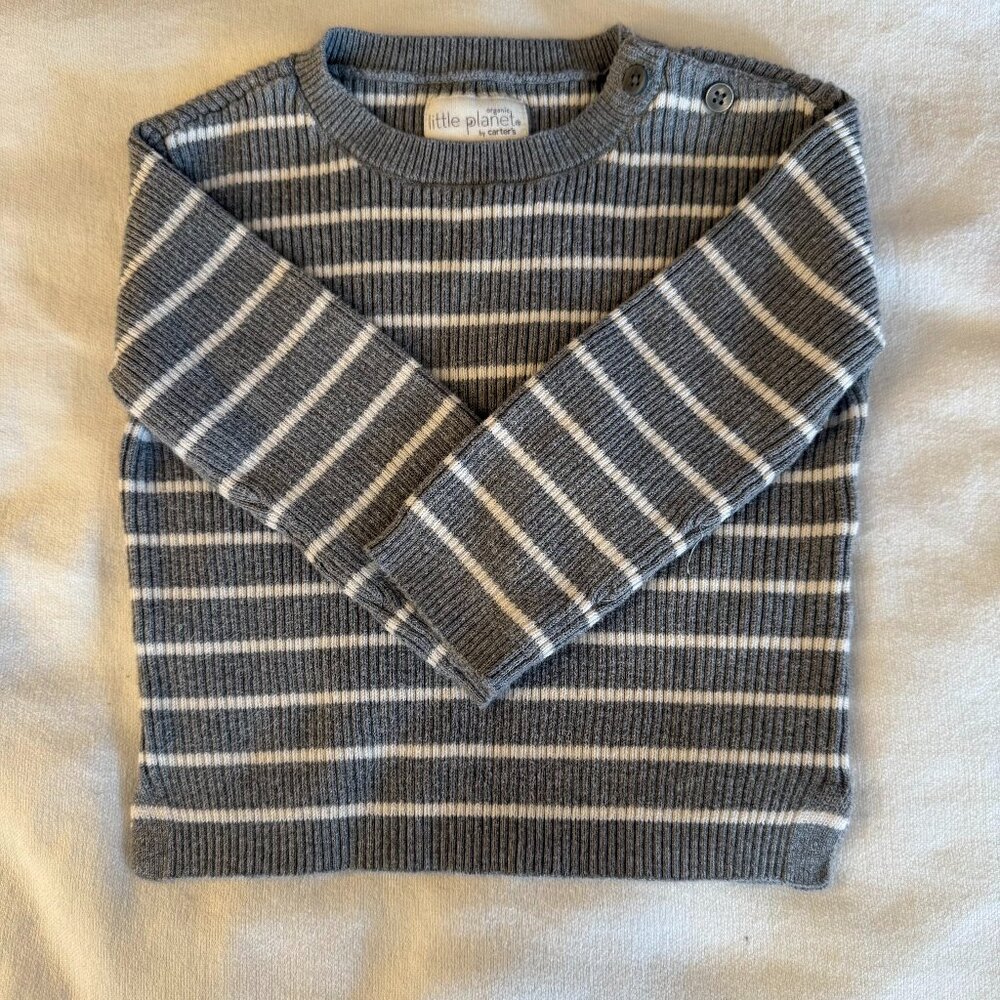 NEW Little Planet by Carter's Organic Baby 2pc Striped Top and Bottom Set 12m